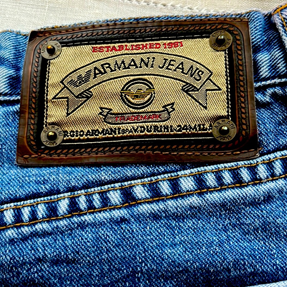 One pair of Armani, girls jeans, size 12. Fit like woman’s 6. Great condition.